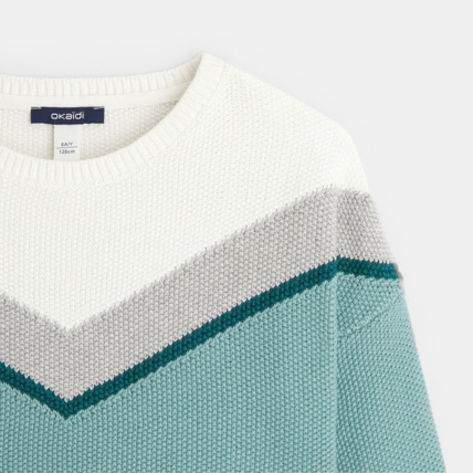 Avis Pull jacquard col rond vert fille OKAIDI 2