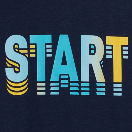 Avis T-shirt jersey flammé message Jump bleu garçon OKAIDI 3