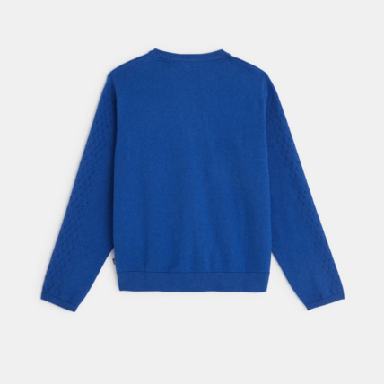 Avis Gilet tricot effet pointelle bleu fille OKAIDI 3