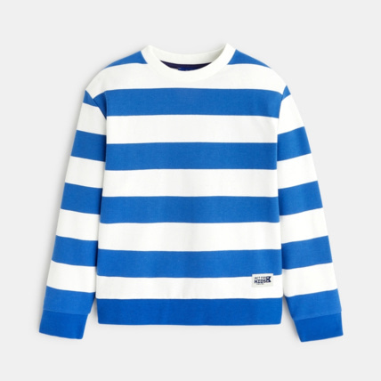 Avis Sweat rayé en molleton bleu garçon OKAIDI 2