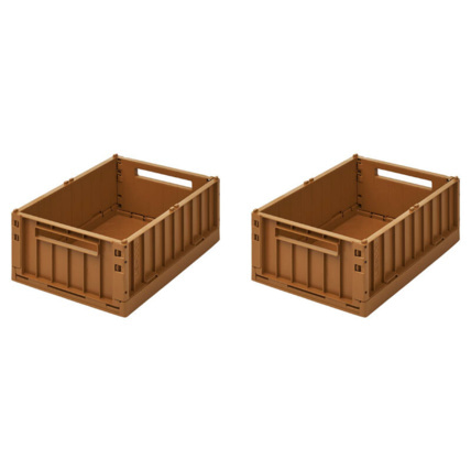 Avis Lot de 2 boîtes de rangement Weston taille M - Golden caramel LIEWOOD 1