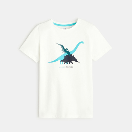 Avis T-shirt motif dinosaures blanc garçon OKAIDI 1