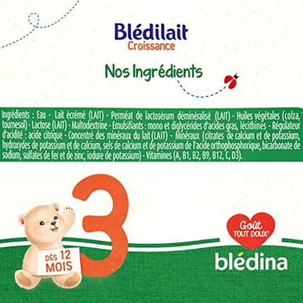 Avis Lait liquide Croissance 3ème âge Blédina 5