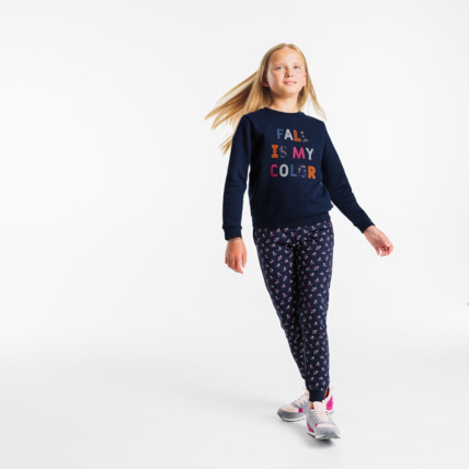 Avis Jogging en molleton imprimé bleu fille OKAIDI 1