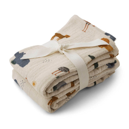 Avis Lot de 2 langes en mousseline Lewis - Safari sandy mix LIEWOOD 1