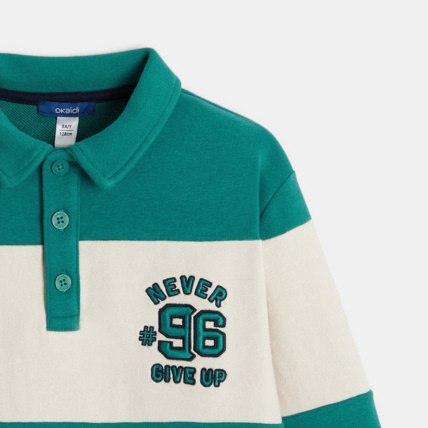Avis Sweat-shirt col polo vert garçon OKAIDI 3