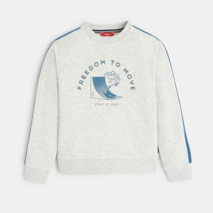 Avis Sweat-shirt à message "Fair Play 96" gris garçon OKAIDI 1