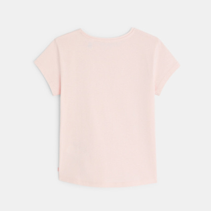 Avis T-shirt manches courtes motif Fleur ton sur ton rose fille OKAIDI 3