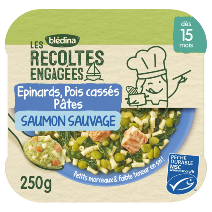 Avis Epinards, pois cassés pâtes étoiles saumon sauvage Blédina 2