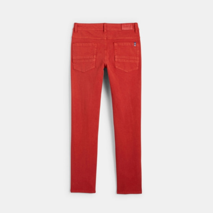 Avis Pantalon slim bi-stretch rouge garçon OKAIDI 2