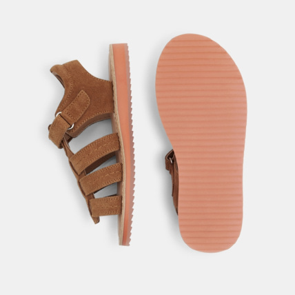 Avis Sandales mix matière cuir à scratch beige garçon OKAIDI 3