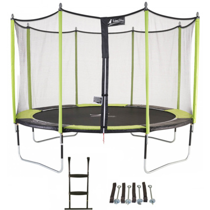 Avis Trampoline de jardin 365 cm + filet de sécurité + échelle + kit d'ancrage  JUMPI  Kangui 2
