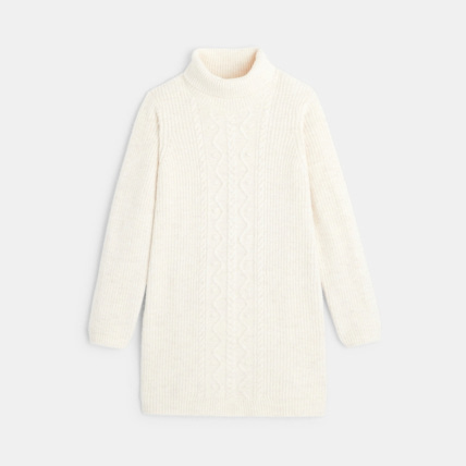 Avis Robe-pull torsadée col roulé beige fille OKAIDI 1