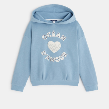 Avis Sweat-shirt à message "océan d'amour" bleu fille OKAIDI 1