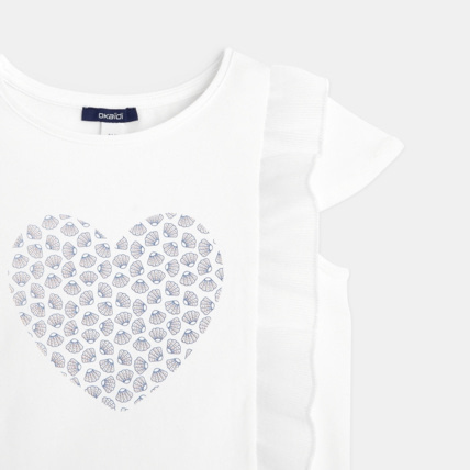 Avis Top coeur à volants plissés blanc fille OKAIDI 2