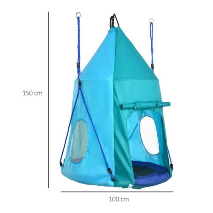 Avis Balançoire nid d'oiseau ronde avec tente amovible OUTSUNNY 5