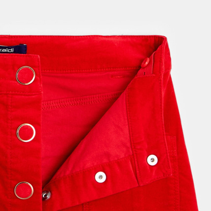 Avis Jupe trapèze boutonnée velours lisse rouge fille OKAIDI 3