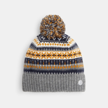 Avis Bonnet à pompon en jacquard gris garçon OKAIDI 1