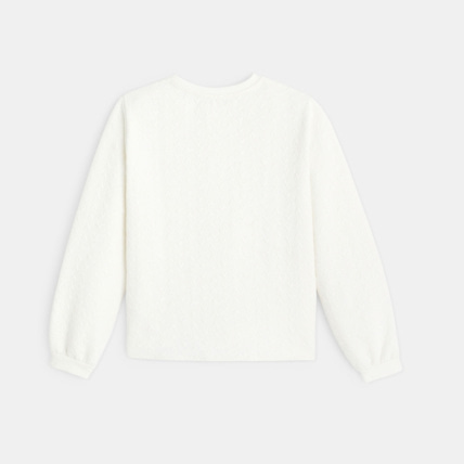 Avis Sweat maille fantaisie coeurs blanc fille OKAIDI 3