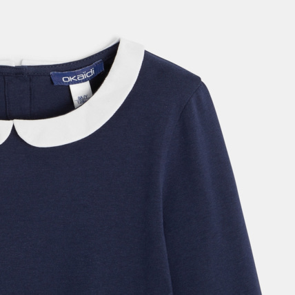 Avis T-shirt uni col claudine bleu fille OKAIDI 2