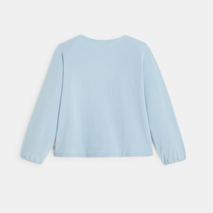 Avis T-shirt à motif oiseau brodé de sequins bleu fille OKAIDI 3