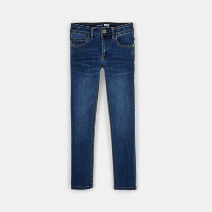 Avis Jean slim hyper extensible bleu garçon OKAIDI 1