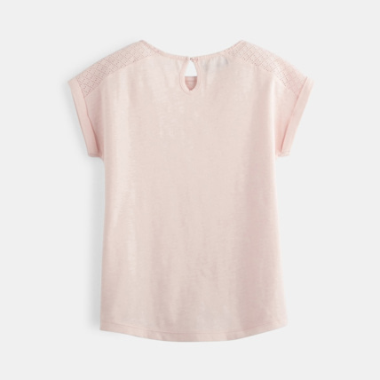 Avis T-shirt détail ajouré rose fille OKAIDI 2