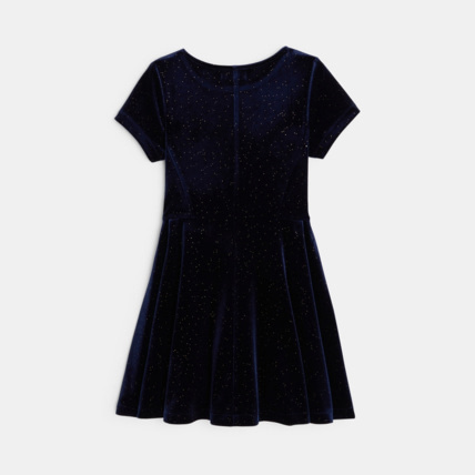 Avis Robe en velours lisse pailleté bleue fille OKAIDI 3