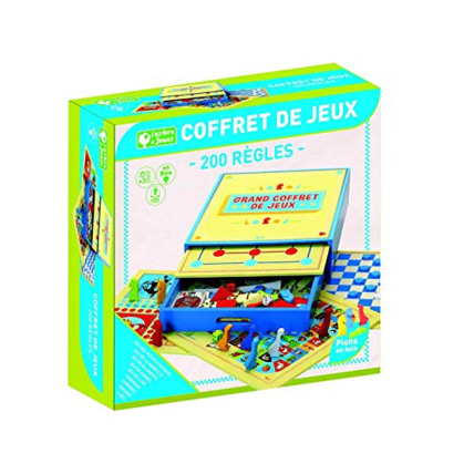Avis Grand coffret de jeux : petits chevaux, oie, dames, marelle, mikado, tangram, dominos Jeujura 2