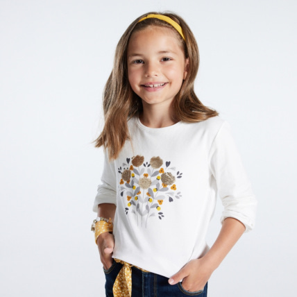 Avis T-shirt à sequins magiques jaune fille OKAIDI 1