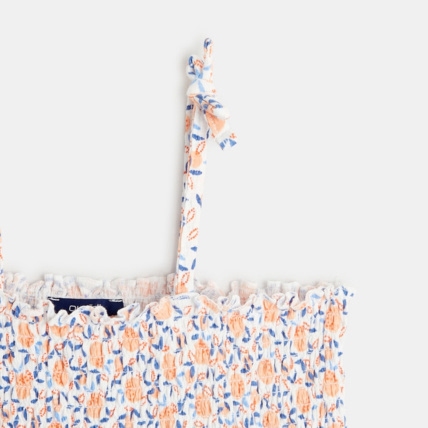 Avis Top à smocks imprimé orange fille OKAIDI 3