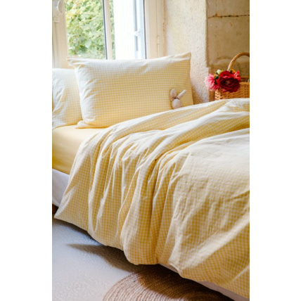 Avis Housse de couette enfant percale de coton bio Vichy KADOLIS 3