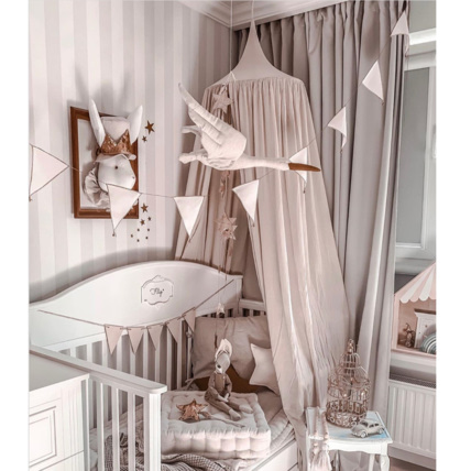 Avis Trophée mural enfant,  Cigogne en lin beige Sevira Kids 2