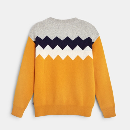 Avis Pull à jacquard graphique coloré jaune garçon OKAIDI 3
