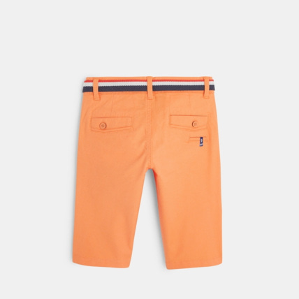 Avis Bermuda droit en toile piquée orange garçon OKAIDI 3
