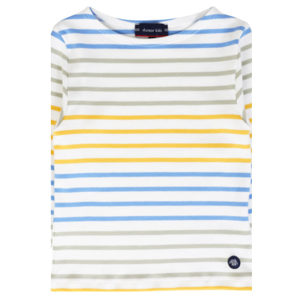 Avis Marinière tricolore Kids - coton épais - Milk/Dorure/Lobelia/Oyat ARMOR-LUX 4
