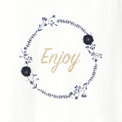 Avis T-shirt à message "Enjoy" blanc fille OKAIDI 3