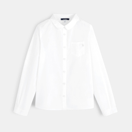 Avis Chemise en popeline blanche fille OKAIDI 1