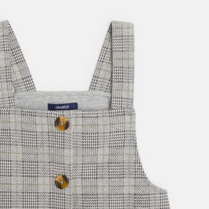 Avis Robe à carreaux en jersey milano grise fille OKAIDI 2