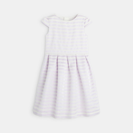 Avis Robe chic rayée satinée violette fille OKAIDI 1