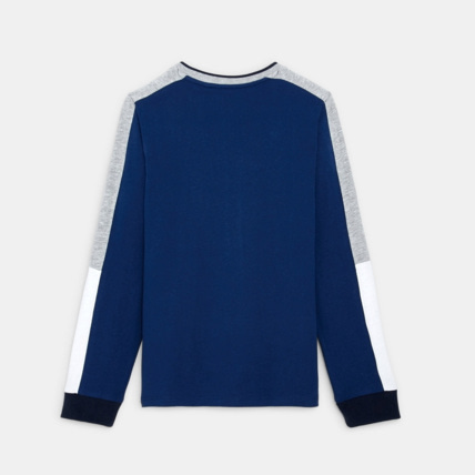 Avis T-shirt manches longues motif pixels bleu garçon OKAIDI 3