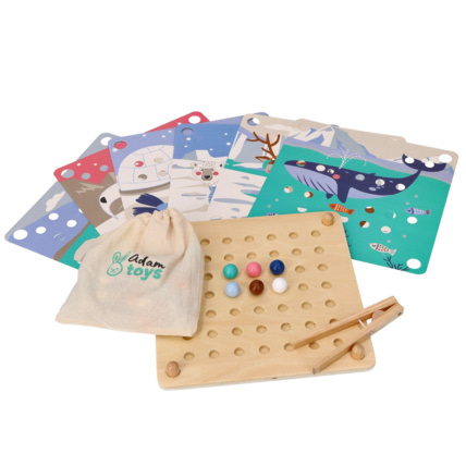 Avis Jeu de plateau à perles en bois Montessori ALDO AdamToys 1