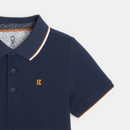 Avis Polo piqué col couleur bleu garçon OKAIDI 3
