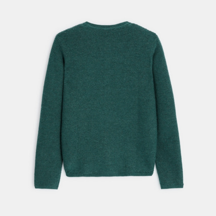 Avis Gilet boutonné à côtes Ottoman vert fille OKAIDI 3