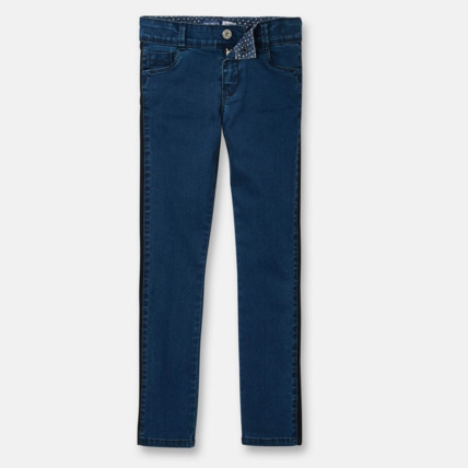 Avis Jean skinny hyper stretch bleu fille OKAIDI 1