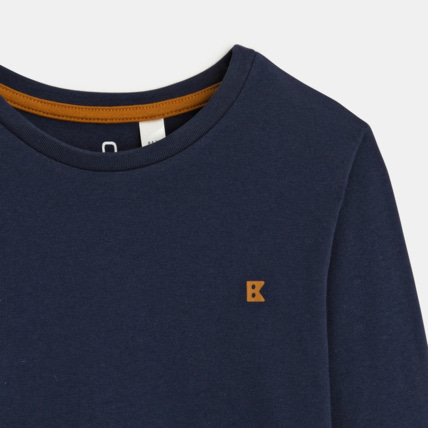 Avis T-shirt manches longues uni bleu garçon OKAIDI 2