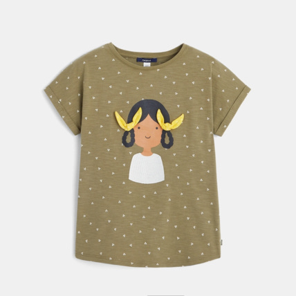 Avis T-shirt flammé motif fillette vert OKAIDI 2