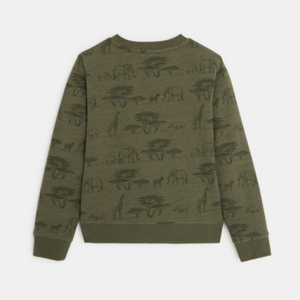 Avis Sweat-shirt à message "Wild is Green" vert garçon OKAIDI 4