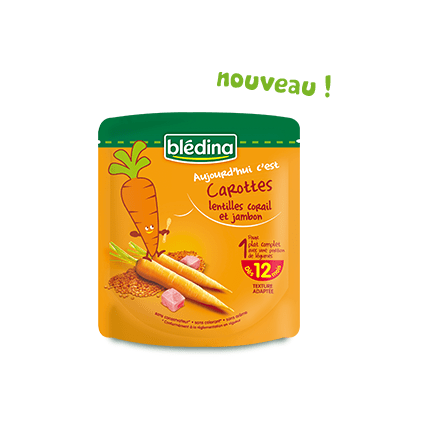Avis Aujourd'hui c'est : Carottes, lentilles corail et jambon Blédina 1