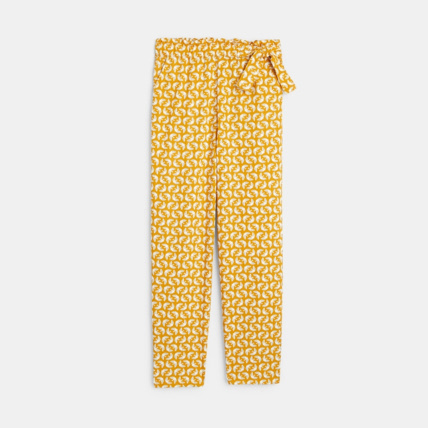 Avis Pantalon fluide imprimé jaune fille OKAIDI 2